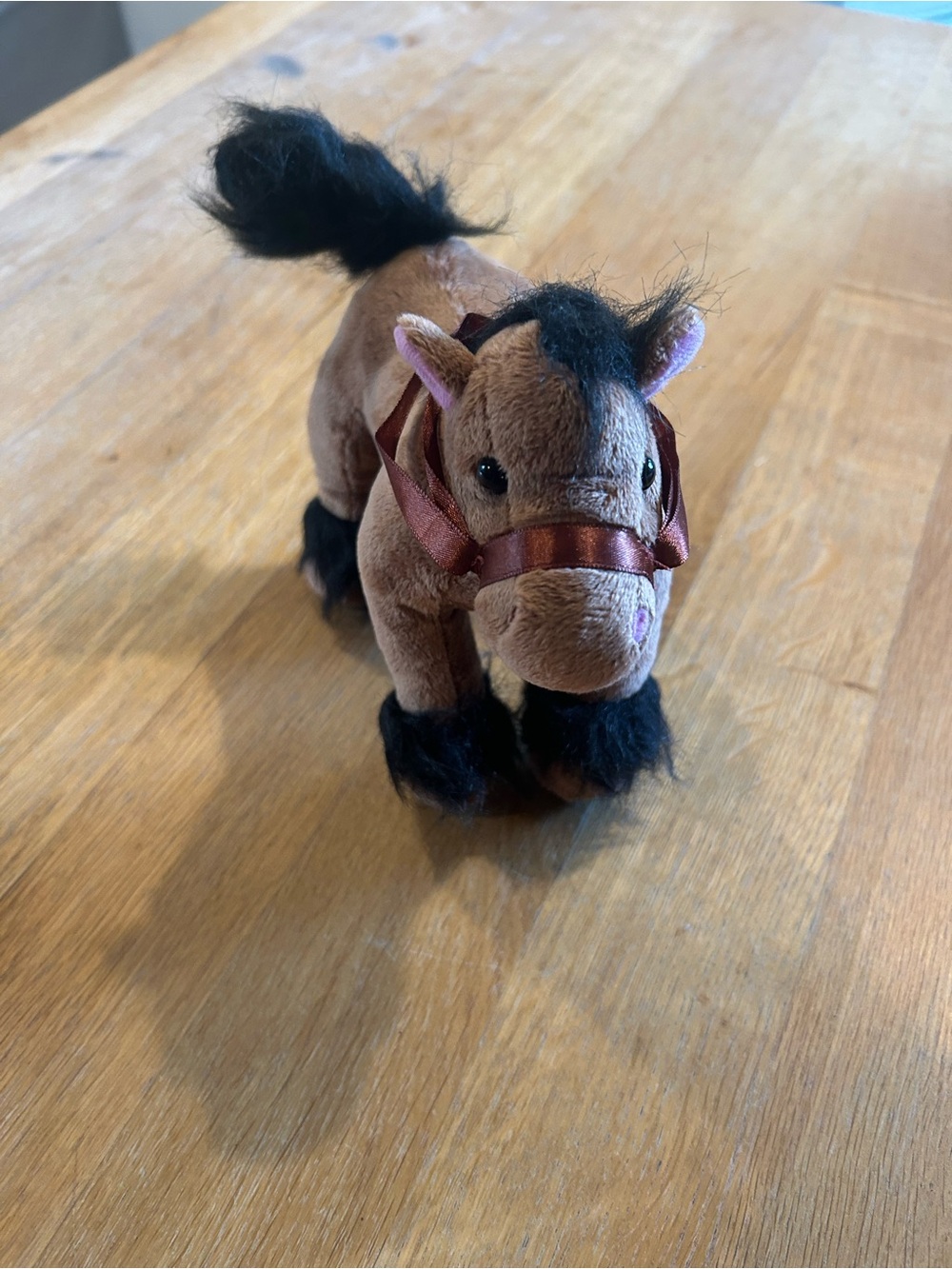 Plush Brown and Black Horse Stuffed Animal